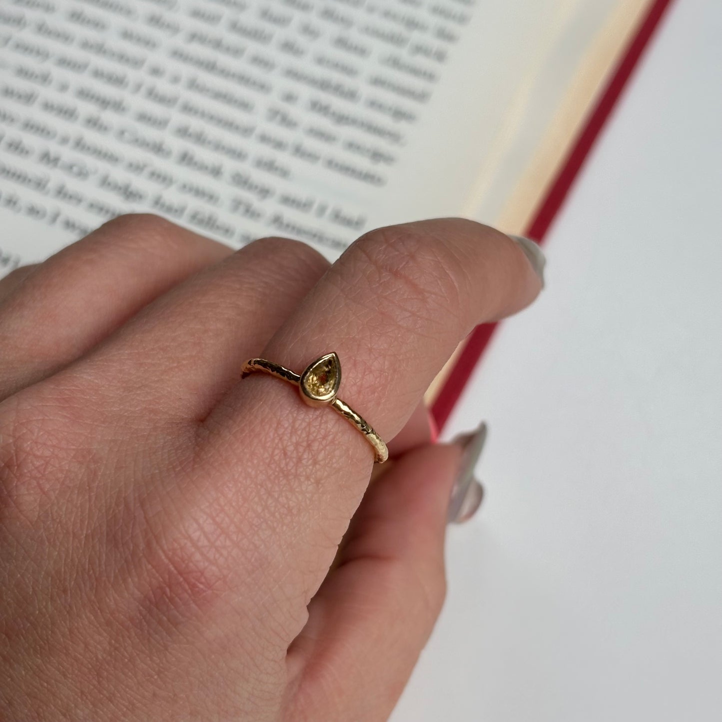 Brass petit ring〈Citrine〉