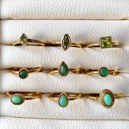 Brass petit  ring〈green〉