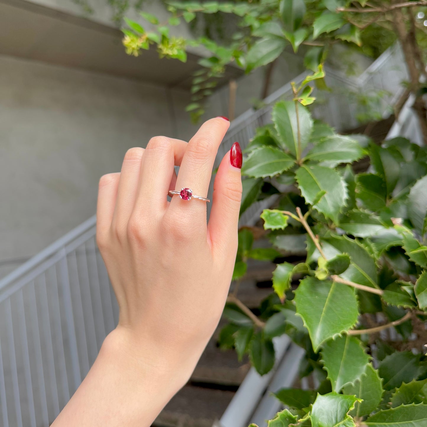 Heart design ring 〈Rohdolite  Garnet〉