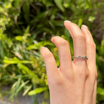 Flower plain ring 10