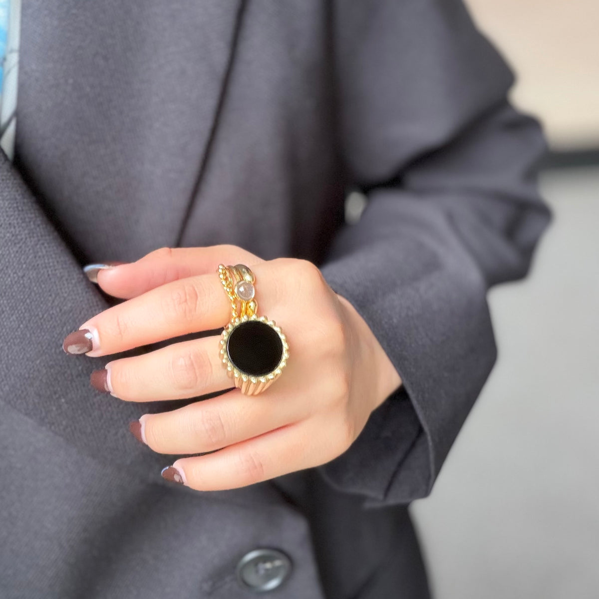 Brass design ring 16