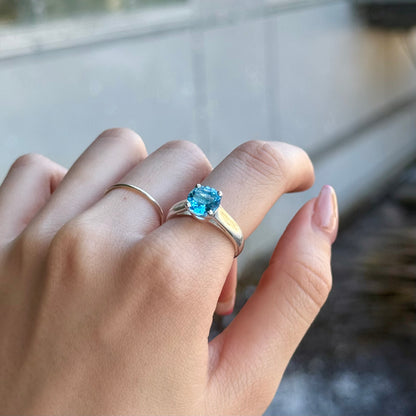 Swiss Blue topaz ring