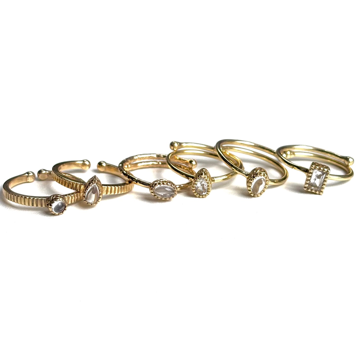 Brass petit ring 〈Crystal〉
