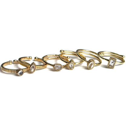 Brass petit ring 〈Crystal〉