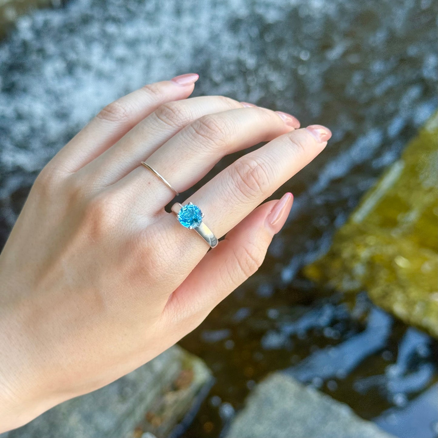 Swiss Blue topaz ring
