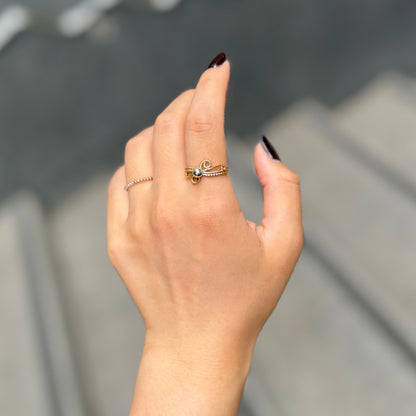 Silver925×brass plain ring 16