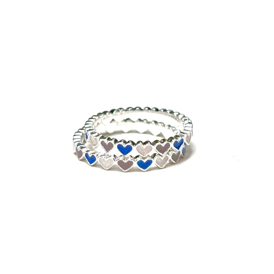 Heart enamel ring 4