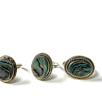Abalone shell design ring 1