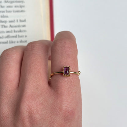 Brass petit ring〈Amethyst〉
