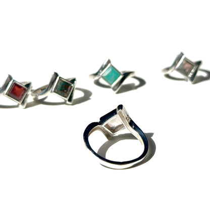 Silver925 square ring 3