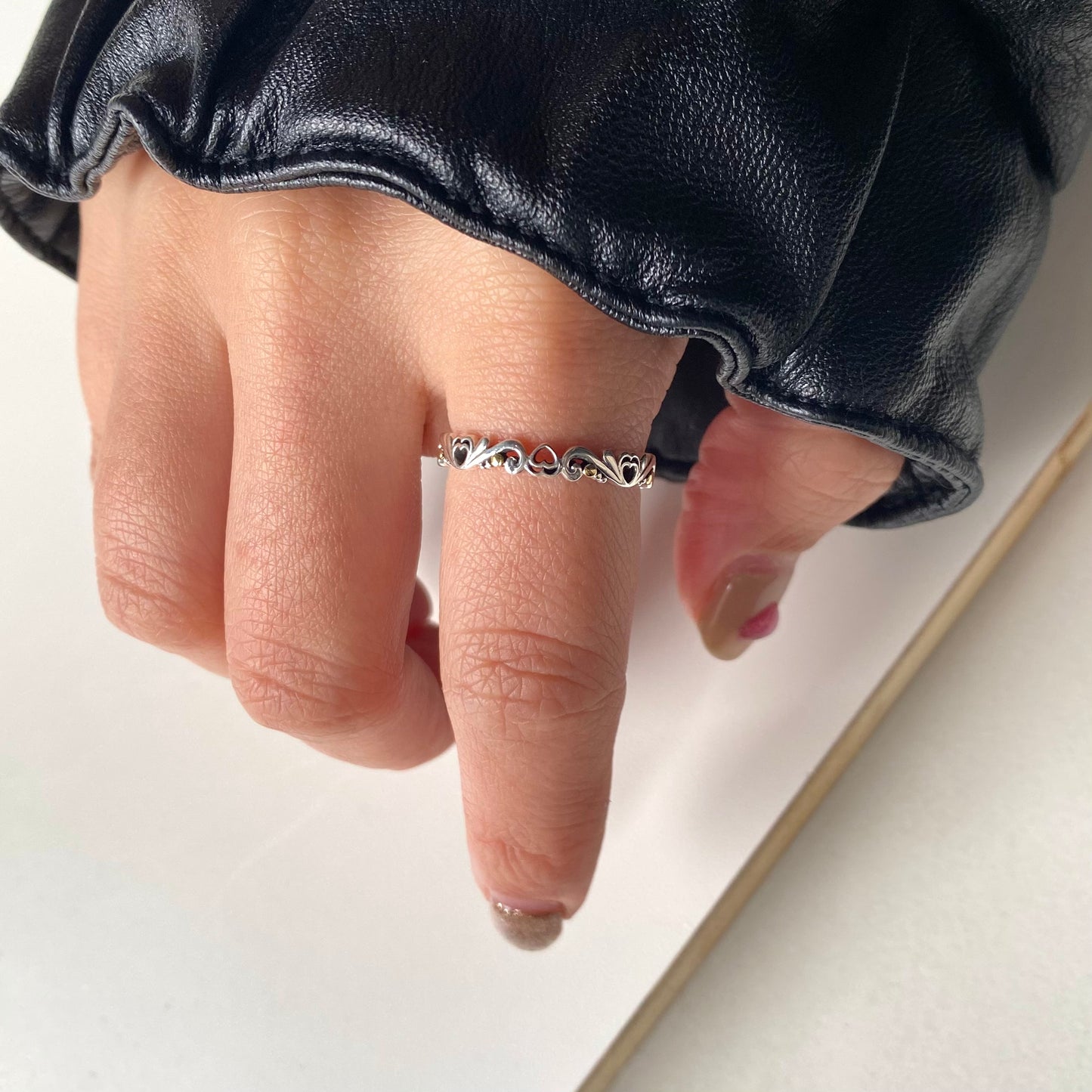 【poco】Silver925&18K plain ring 3