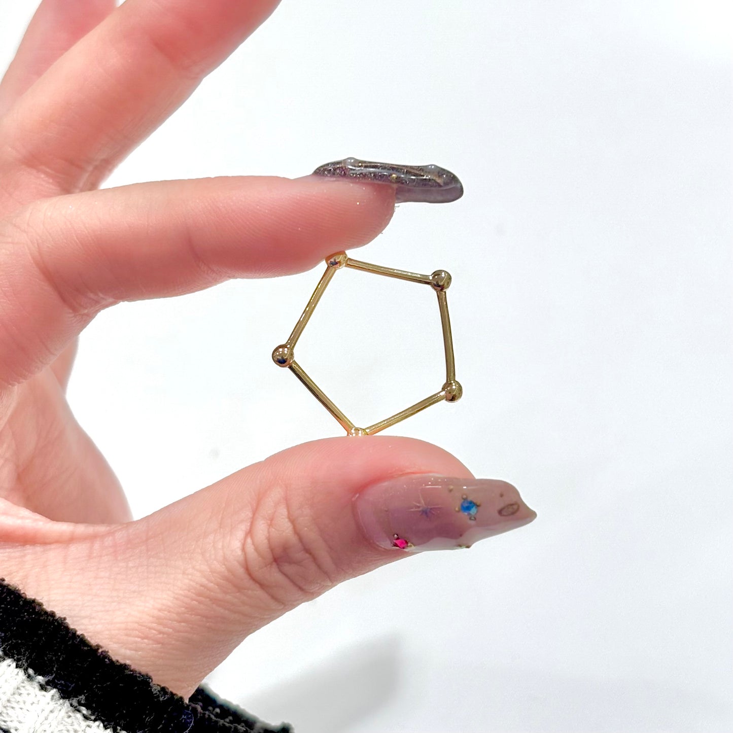 Brass plain ring〈pentagon〉