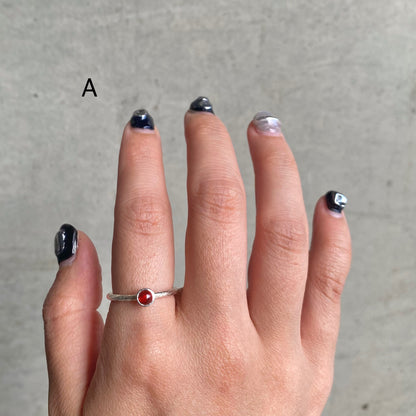 Silver925 petit  ring〈red/purple〉
