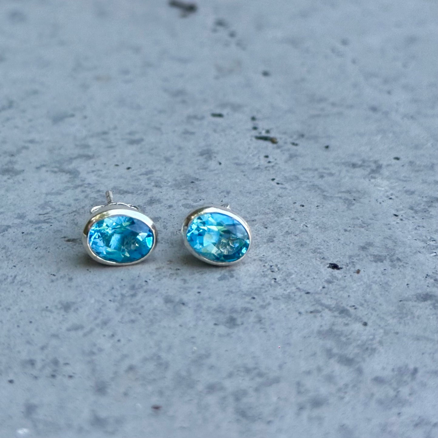 Swiss Blue topaz pierce