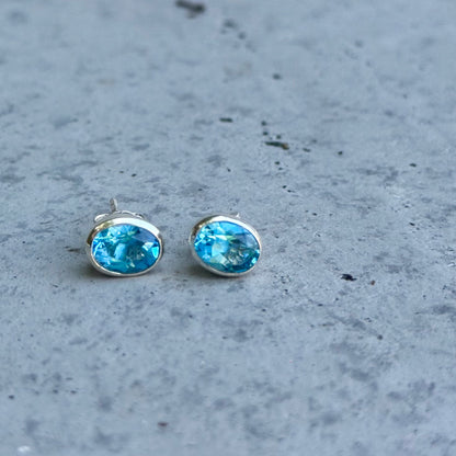 Swiss Blue topaz pierce