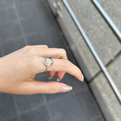 Doublet Abaloneshell ＆ Crystal ring 2