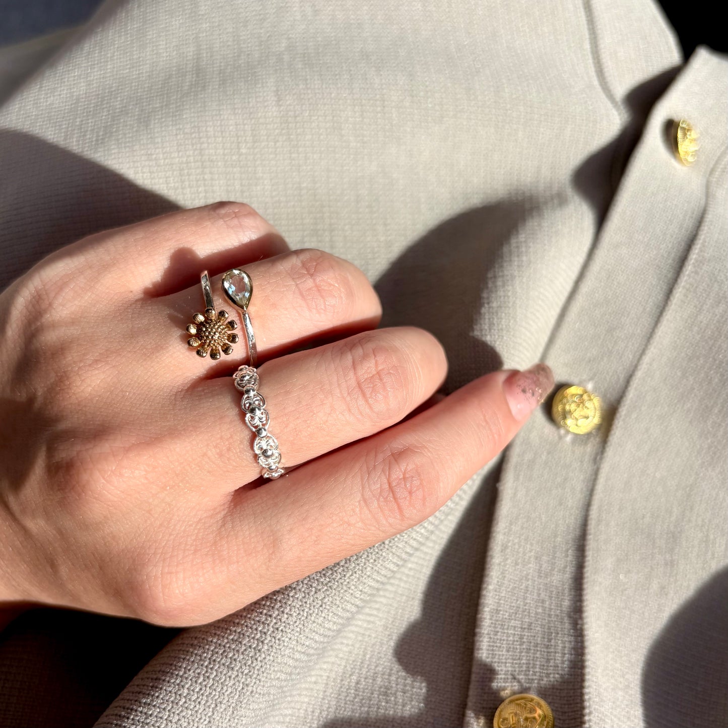 Flower design ring 21