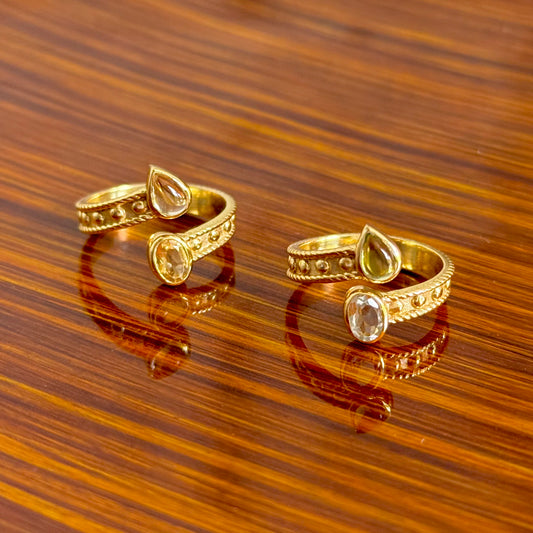 Brass 2stone ring 3