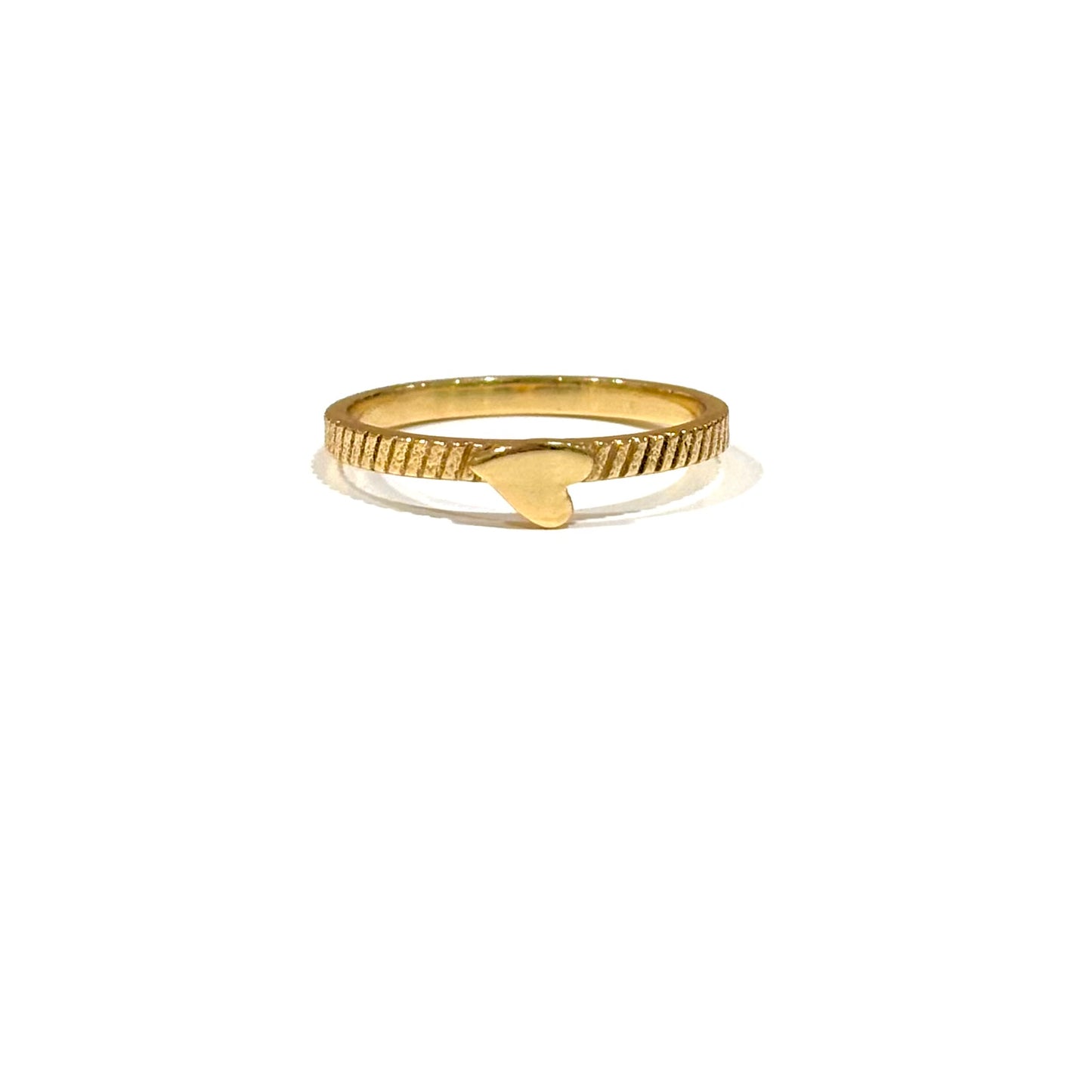 Brass heart plain ring 8