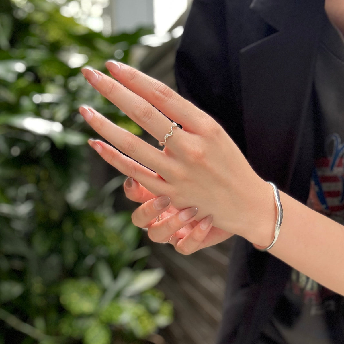 Silver925×brass plain ring 18