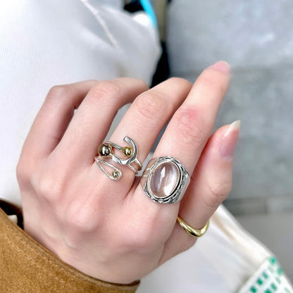 Silver925×Brass plain ring 〈Ball〉21