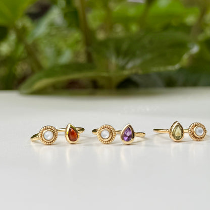 Brass 2stone ring 9