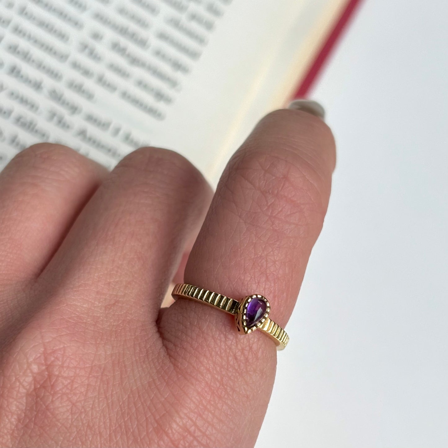 Brass petit ring〈Amethyst〉