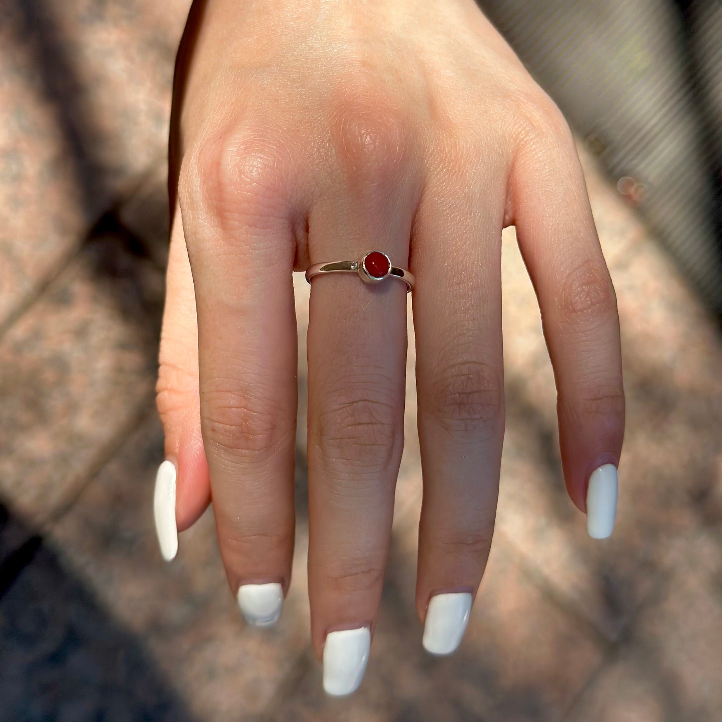 Italy red coral ring 2