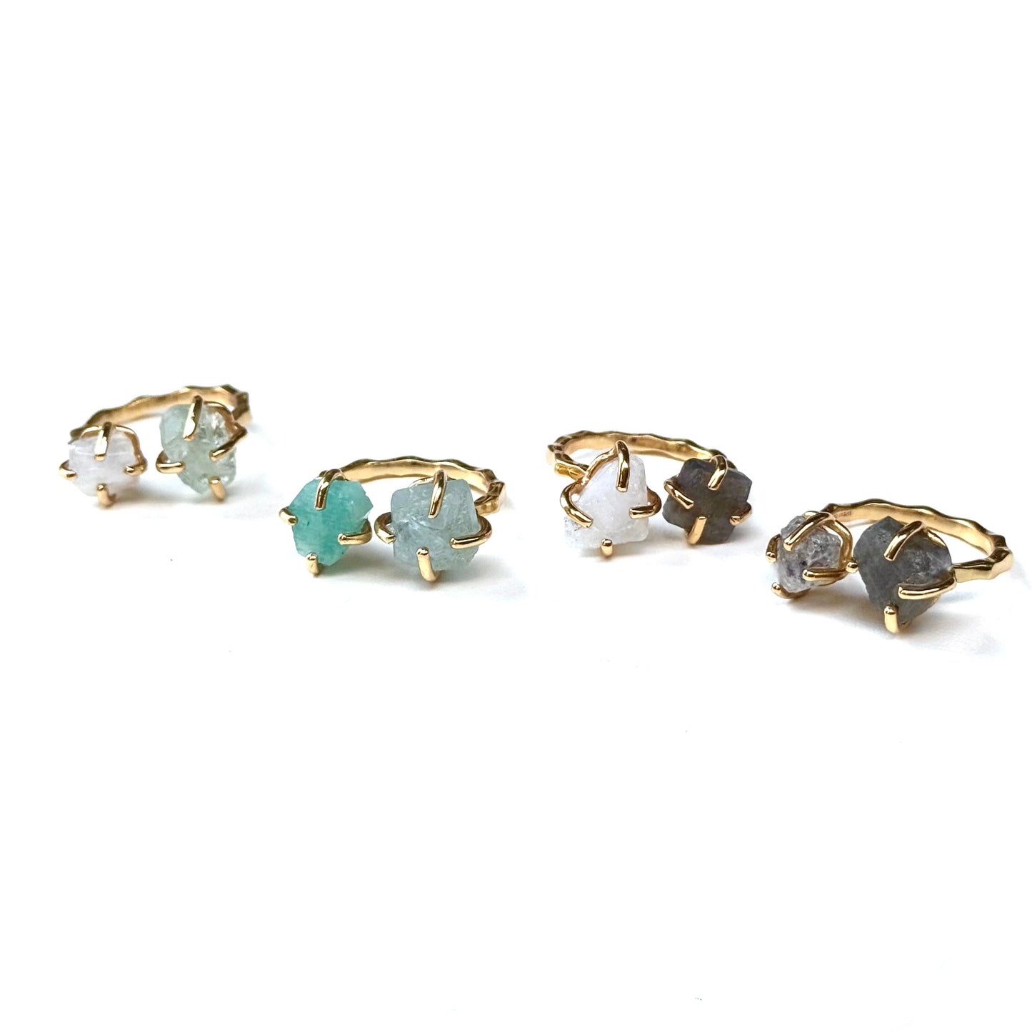Brass 2stone ring 14