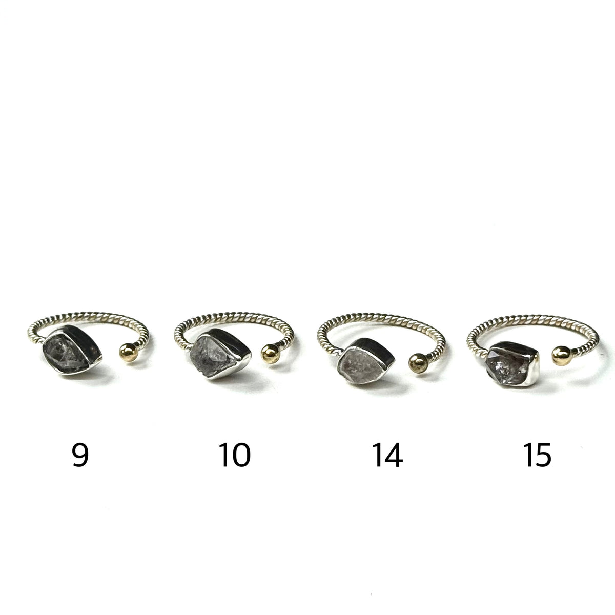 Herkimer diamond ring 12