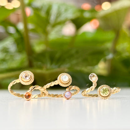 Brass 2stone ring 6