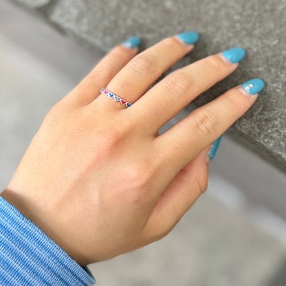 Heart enamel ring 9