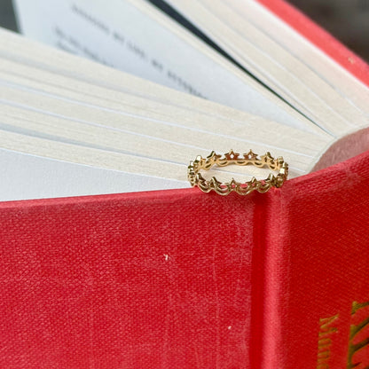 Brass star plain ring 10