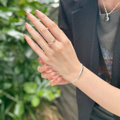 Silver925×brass plain ring 17