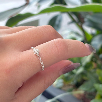 Flower plain ring 24
