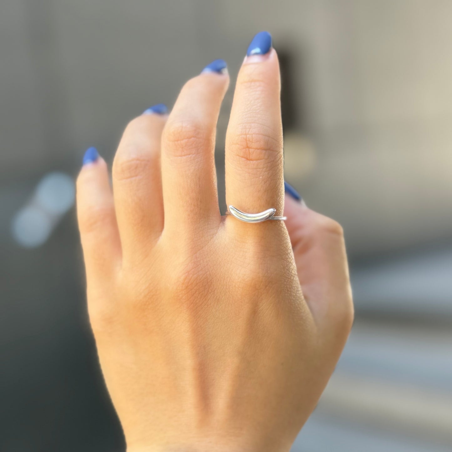 Moon plain ring 9