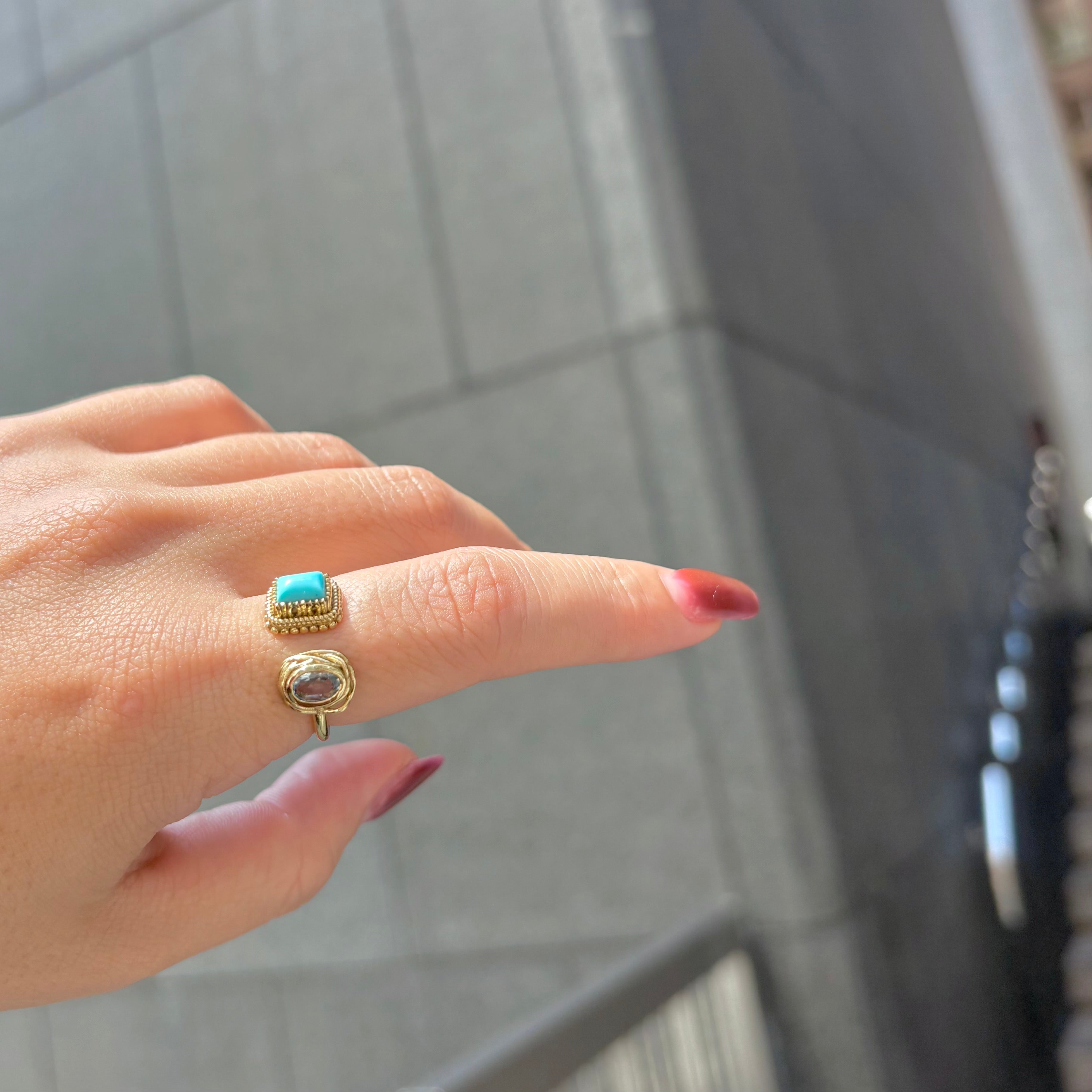Brass 2stone ring – Biju mam