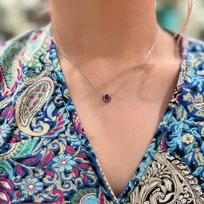 Enamel × stone necklace