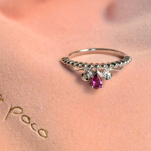 【Biju mam poco】Tiara ring -Rhodolite Garnet-