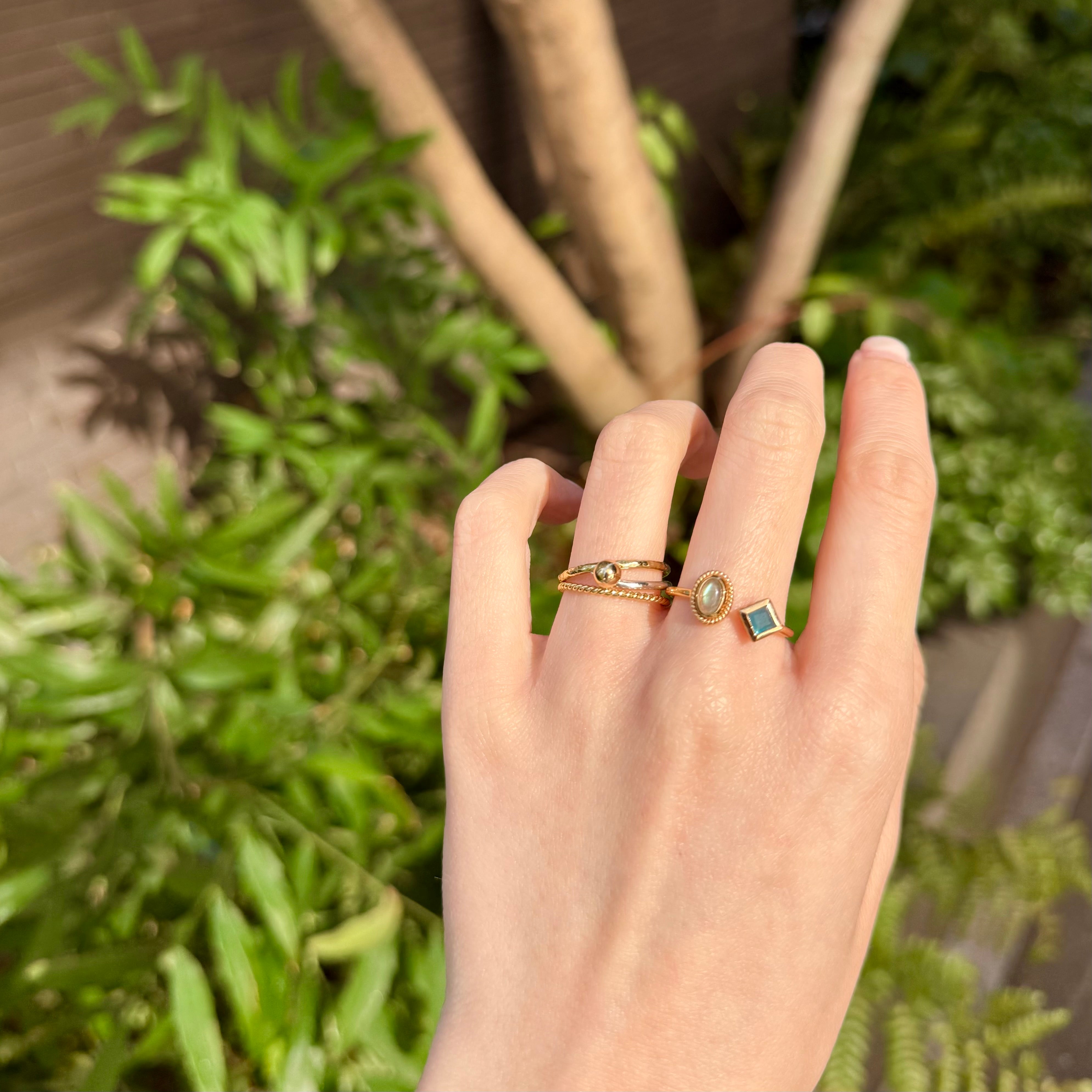 Brass 2stone ring 5 – Biju mam