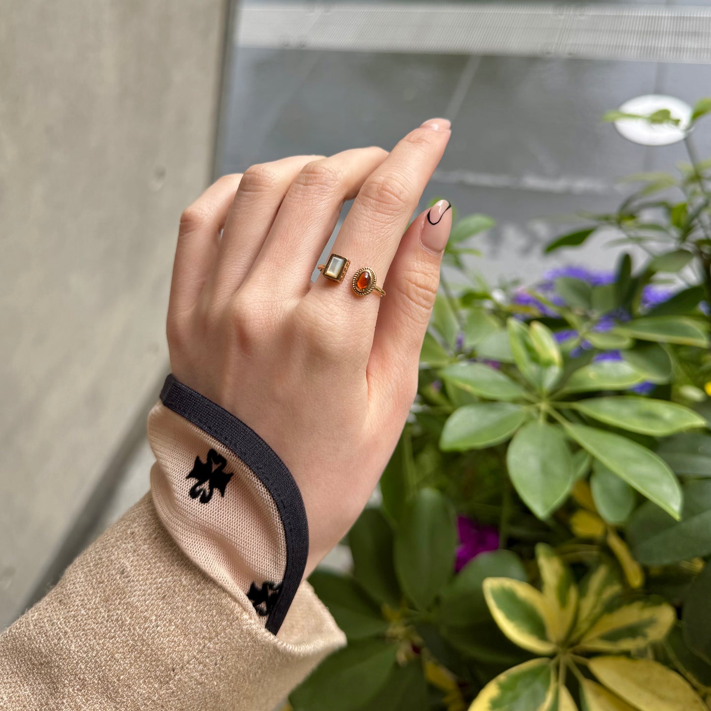 Brass 2stone ring 11