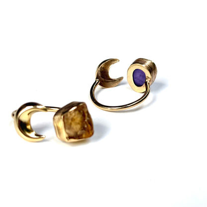 Brass Moon × Stone ring