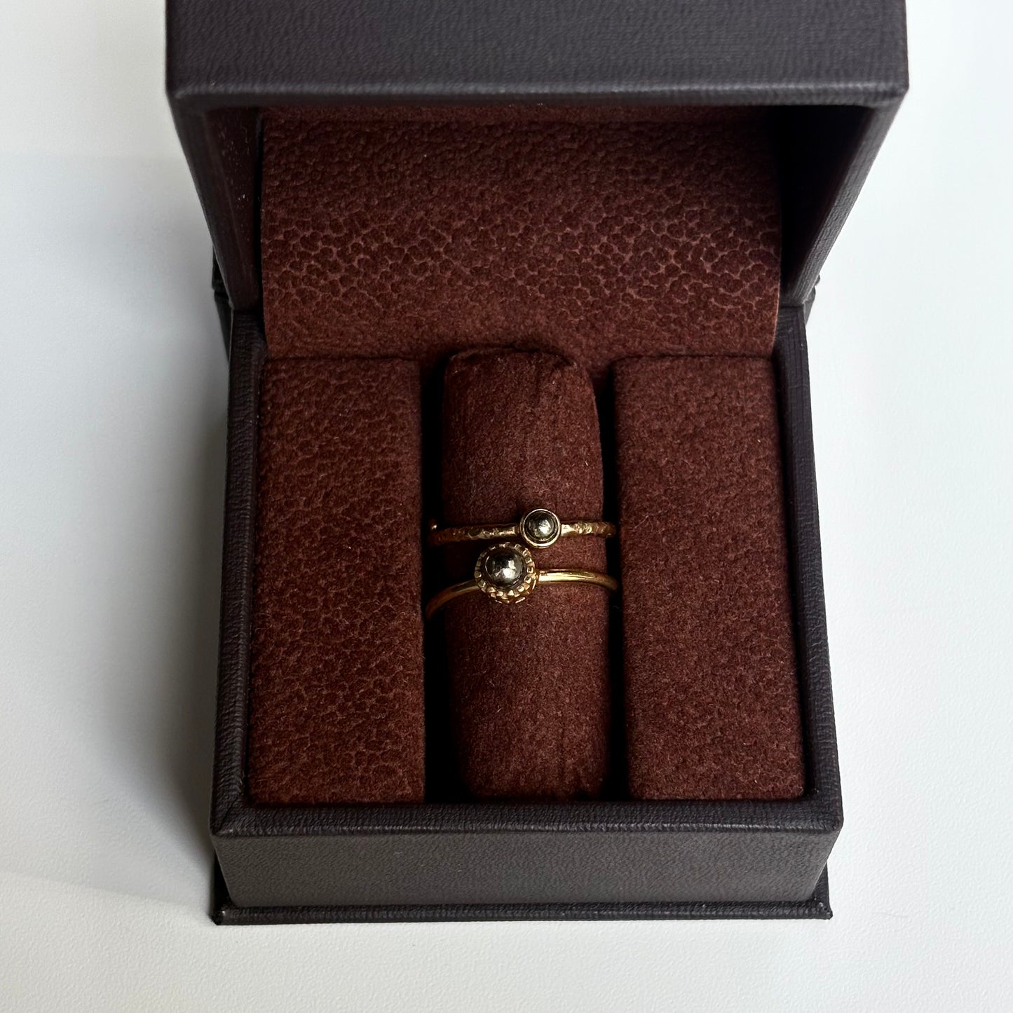 Brass petit ring〈Pyrite〉