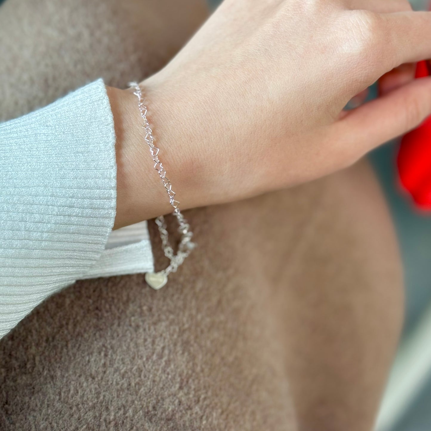 Silver925 chain bracelet〈Heart〉