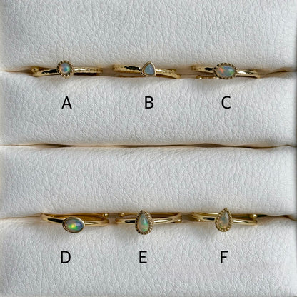 Brass petit ring〈Opal〉