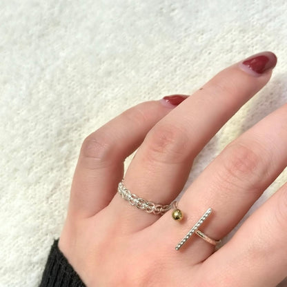 Silver925×Brass plain ring 〈Ball〉22