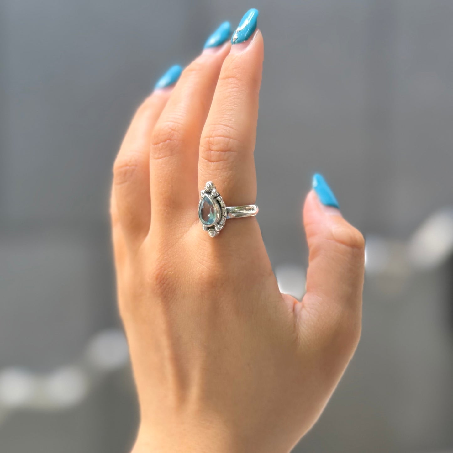 Blue topaz ring