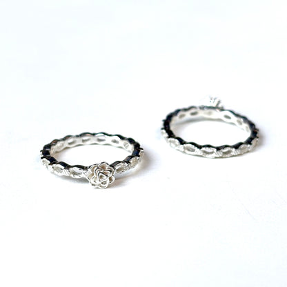 Flower plain ring 24