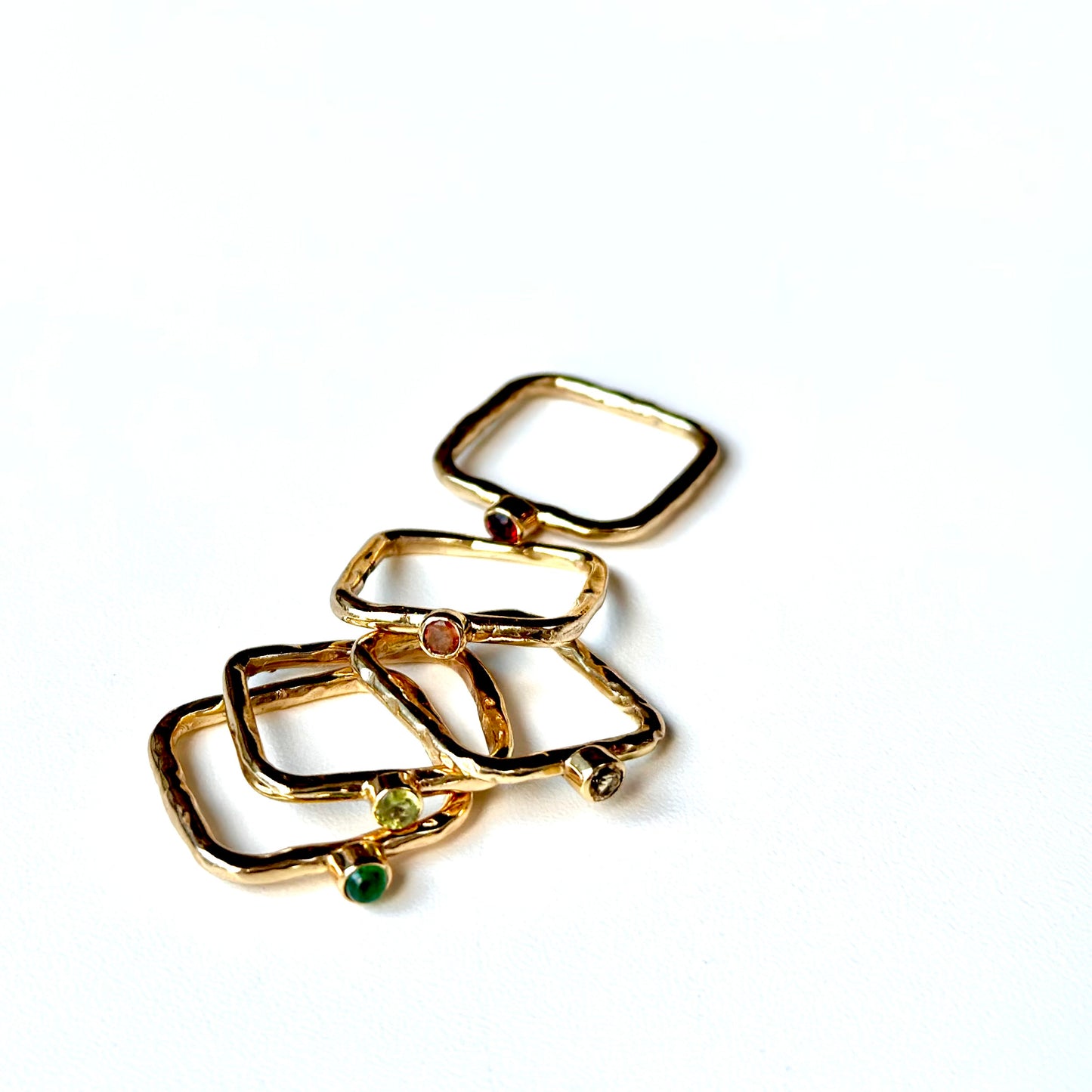 Brass square petit ring 5