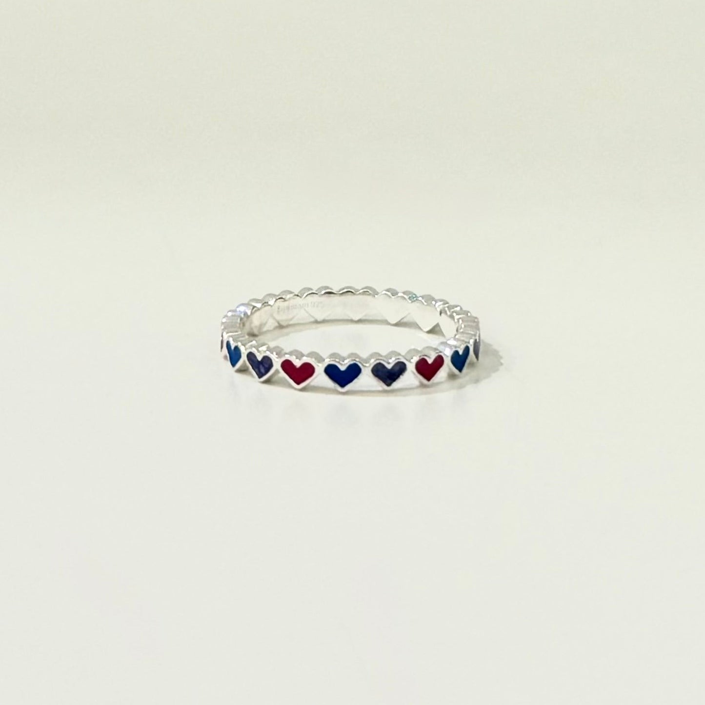 Heart enamel ring 9